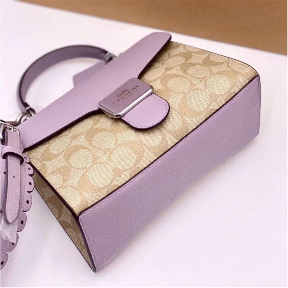 Michael Kors Manhattan Satchel Crossbody Powder Blush Multi - Picture 4 of 16